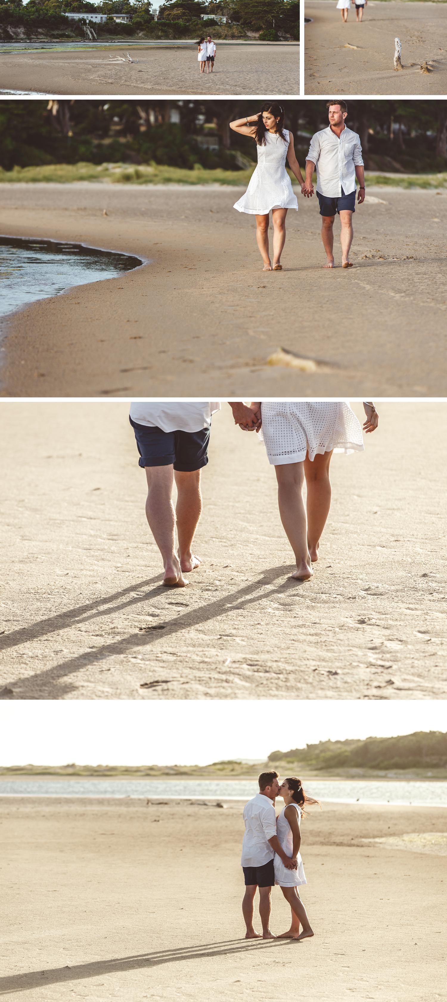 Inverloch Gippsland Victoria Beach Engagement Shoot, Beautiful Couple Embracing On Beach by Danae Studios