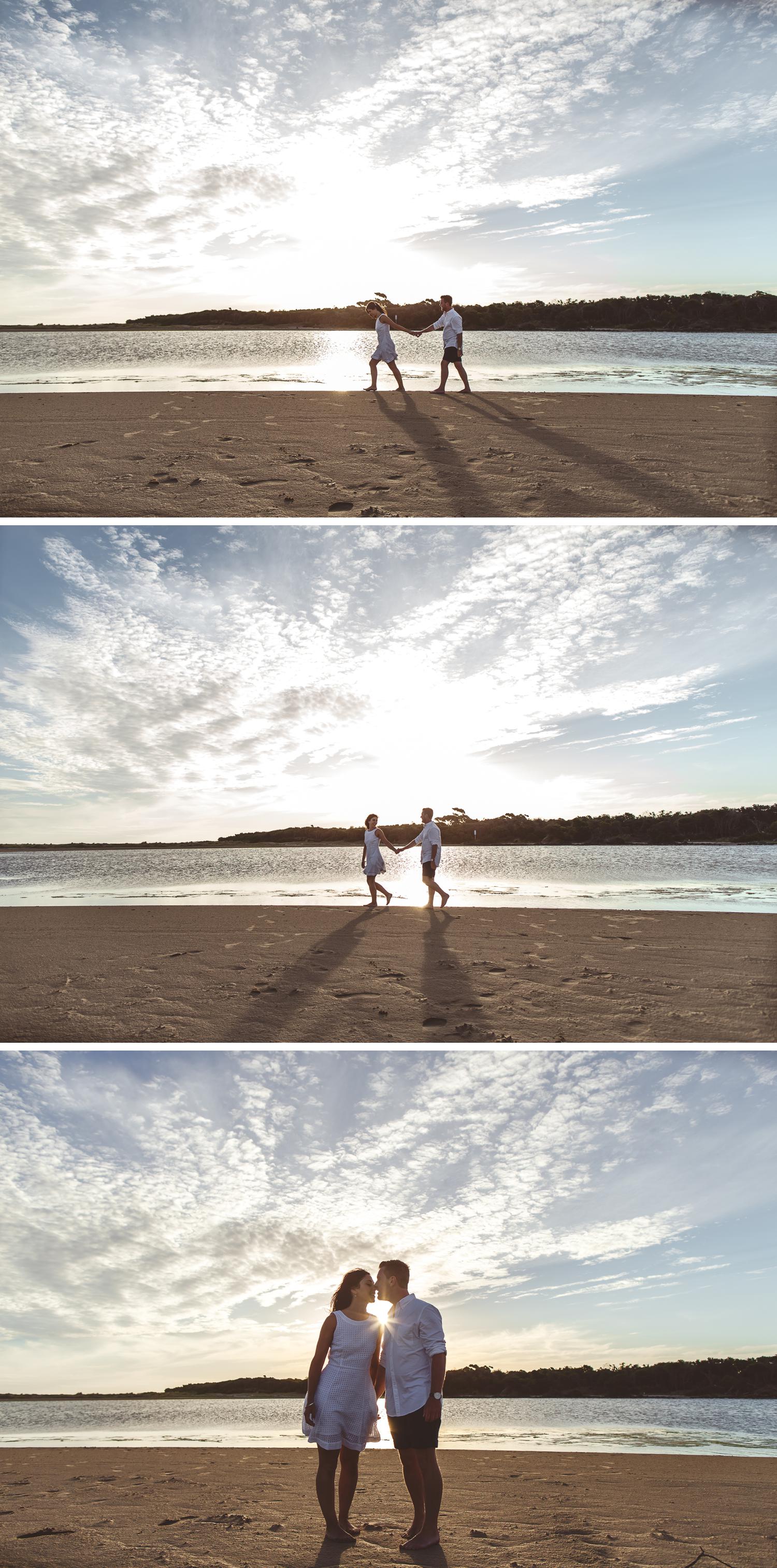Inverloch Gippsland Victoria Beach Engagement Shoot, Beautiful Couple Embracing On Beach by Danae Studios