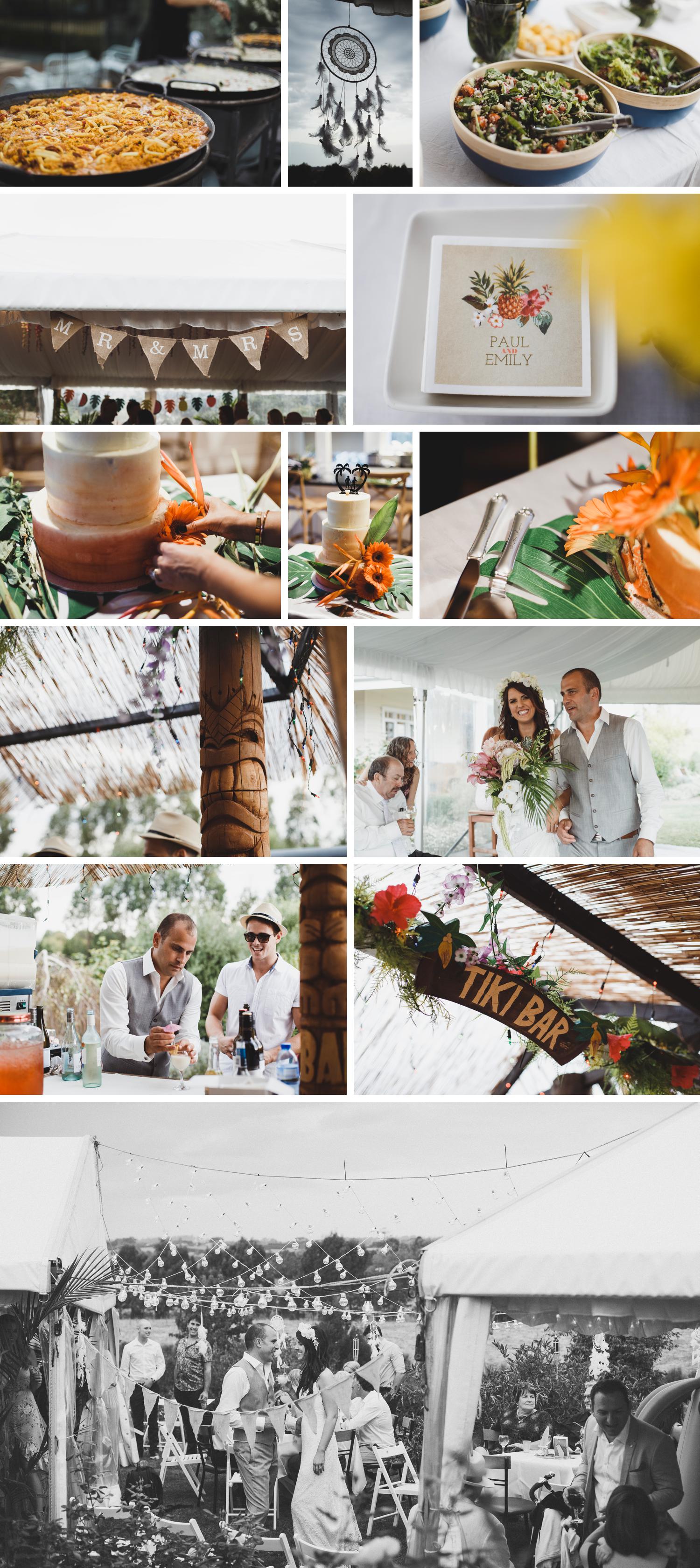 Tropical Boho Wedding, Rural Wedding on Family Property, Bride and Groom Holding Hands Wedding Photo by Danae Studios