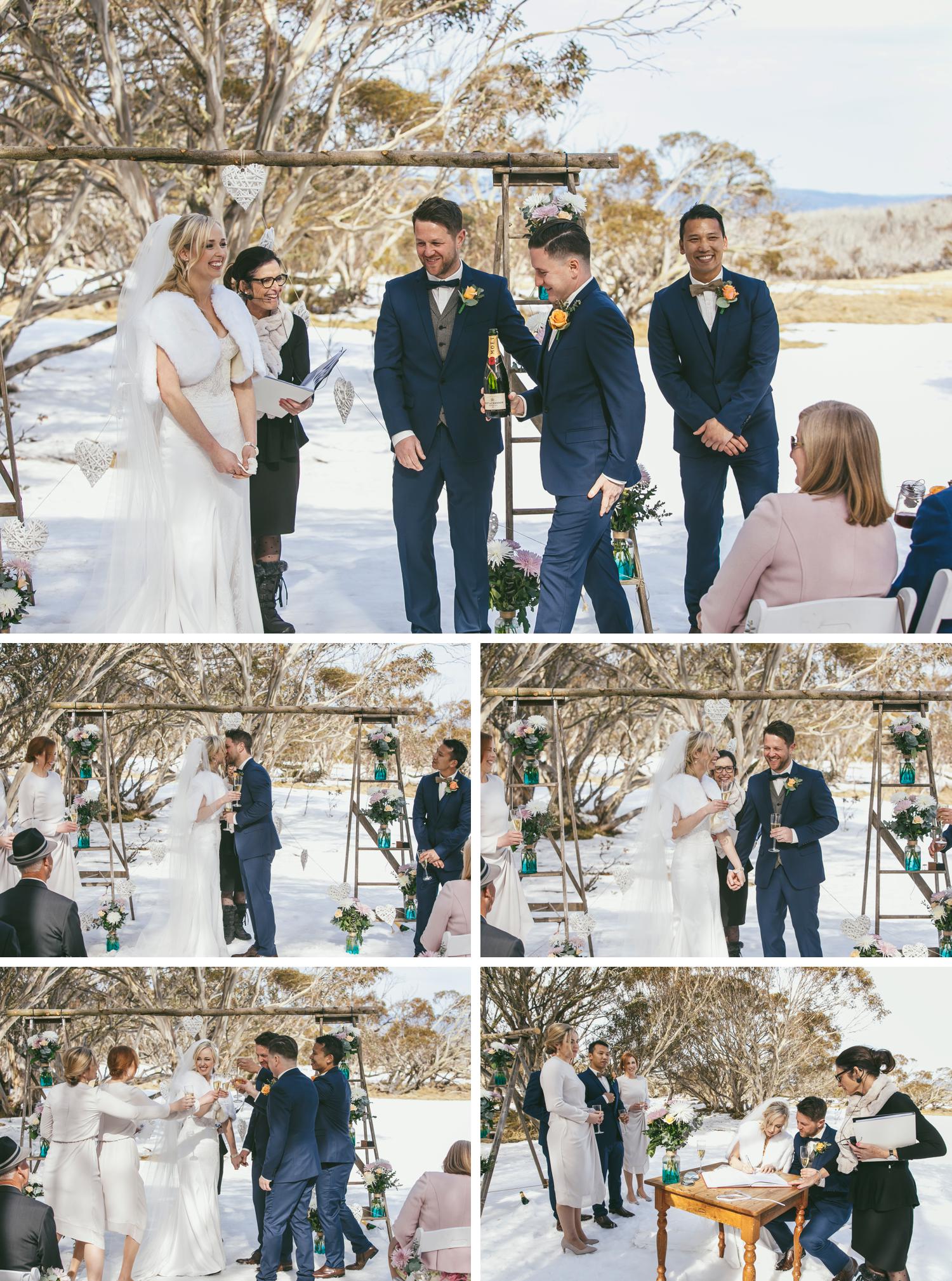 Rundells Alpine Lodge Wedding, Snow Wedding Photos, Beautiful Wedding Photos by Danae Studios