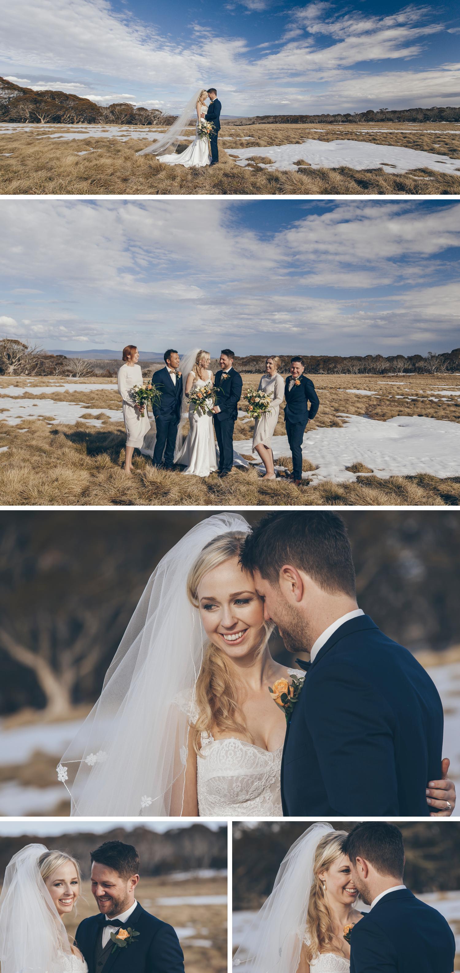 Rundells Alpine Lodge Wedding, Snow Wedding Photos, Beautiful Wedding Photos by Danae Studios, Bride and Groom Embracing