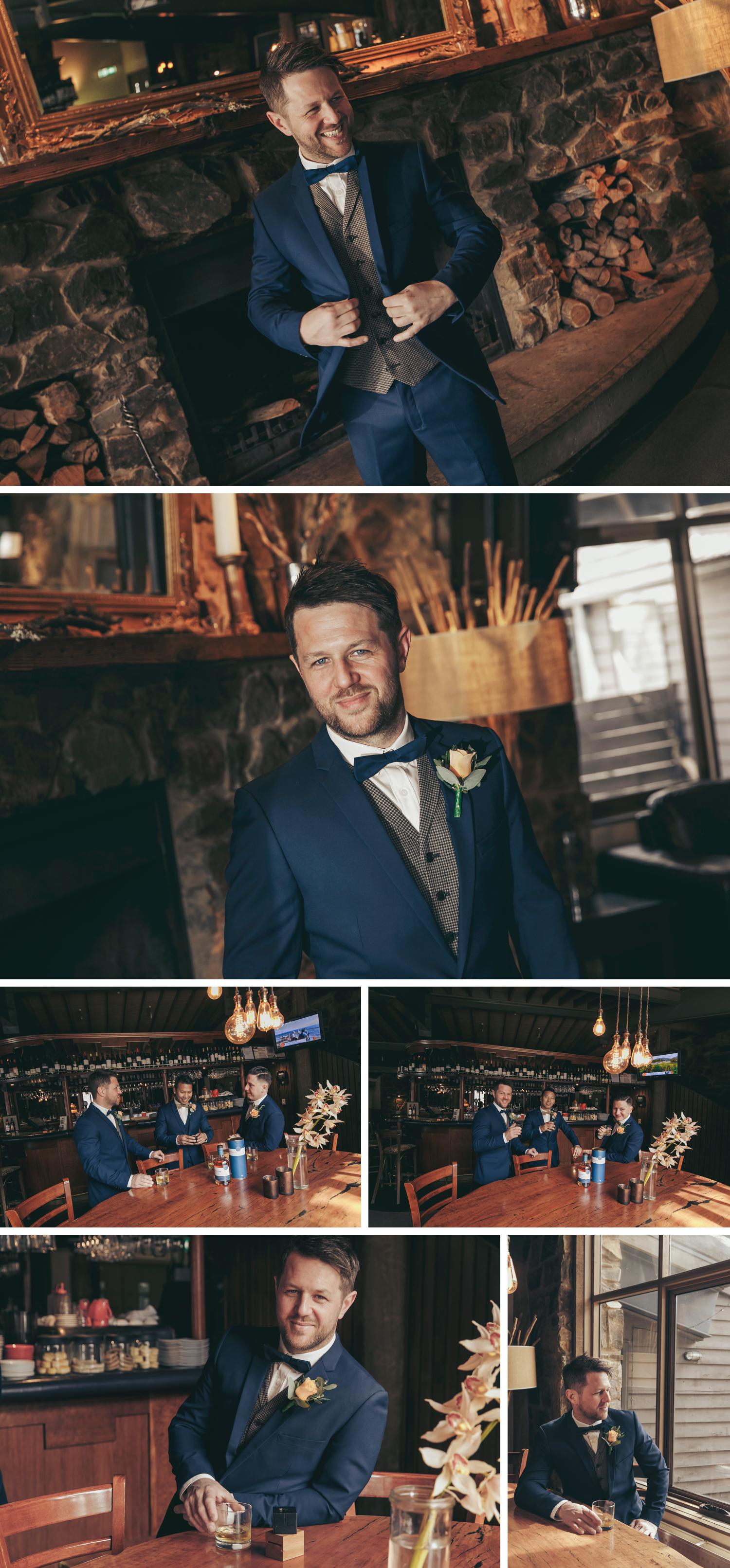 Rundells Alpine Lodge Wedding, Snow Wedding Photos, Beautiful Wedding Photos by Danae Studios, Groom Getting Ready