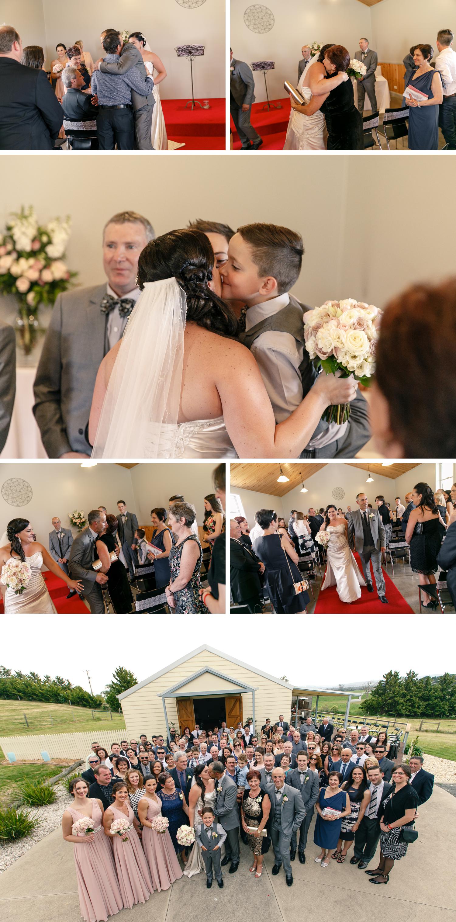 Traralgon Gippsland Wedding, Bride and Groom Embracing, Beautiful Wedding Dress Photo by Danae Studios