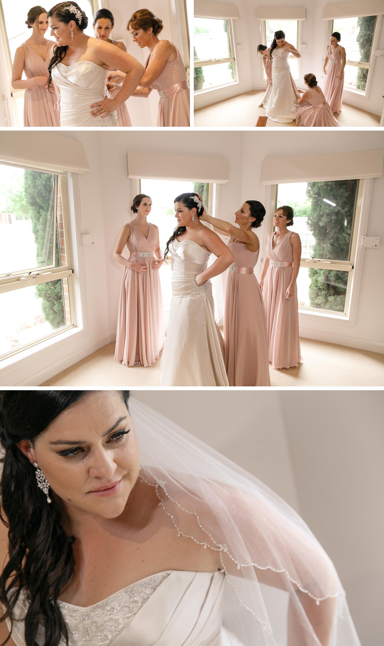 Traralgon Gippsland Wedding, Bride Getting Ready, Beautiful Wedding Dress Photo, Small Wedding Details by Danae Studios